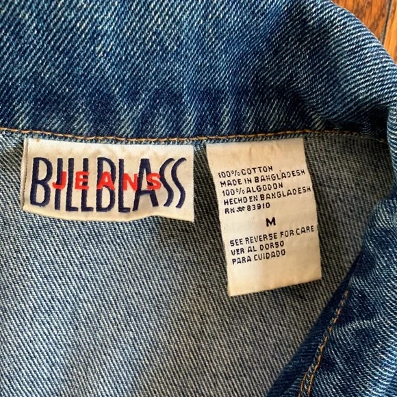 BILL BLASS | Vintage (80s) Jean Jacket w/ Zipper and Deep 3-button Cuffs | Sz M - Picture 3 of 10